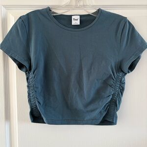 Tna Blue Ruched Women Top